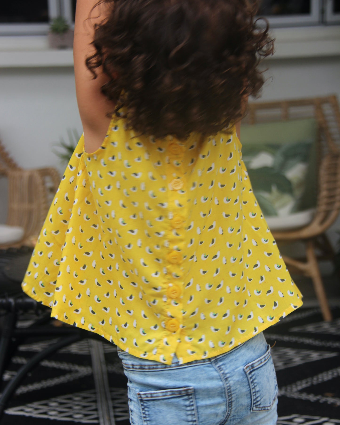 Astrid Top - Seagulls On Yellow
