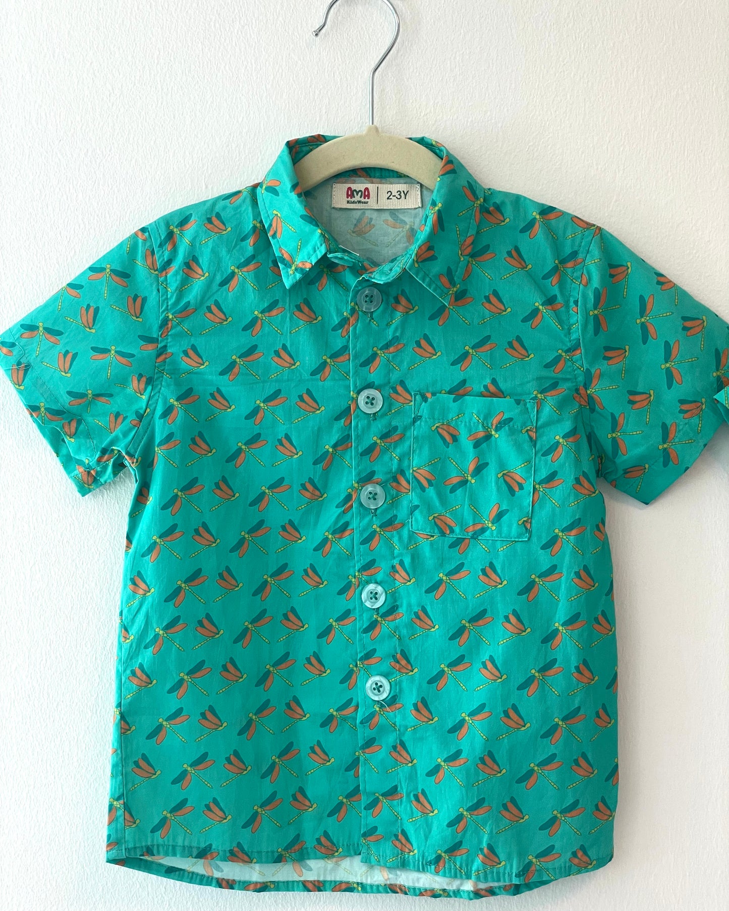Nate Shirt - DragonFly on Green
