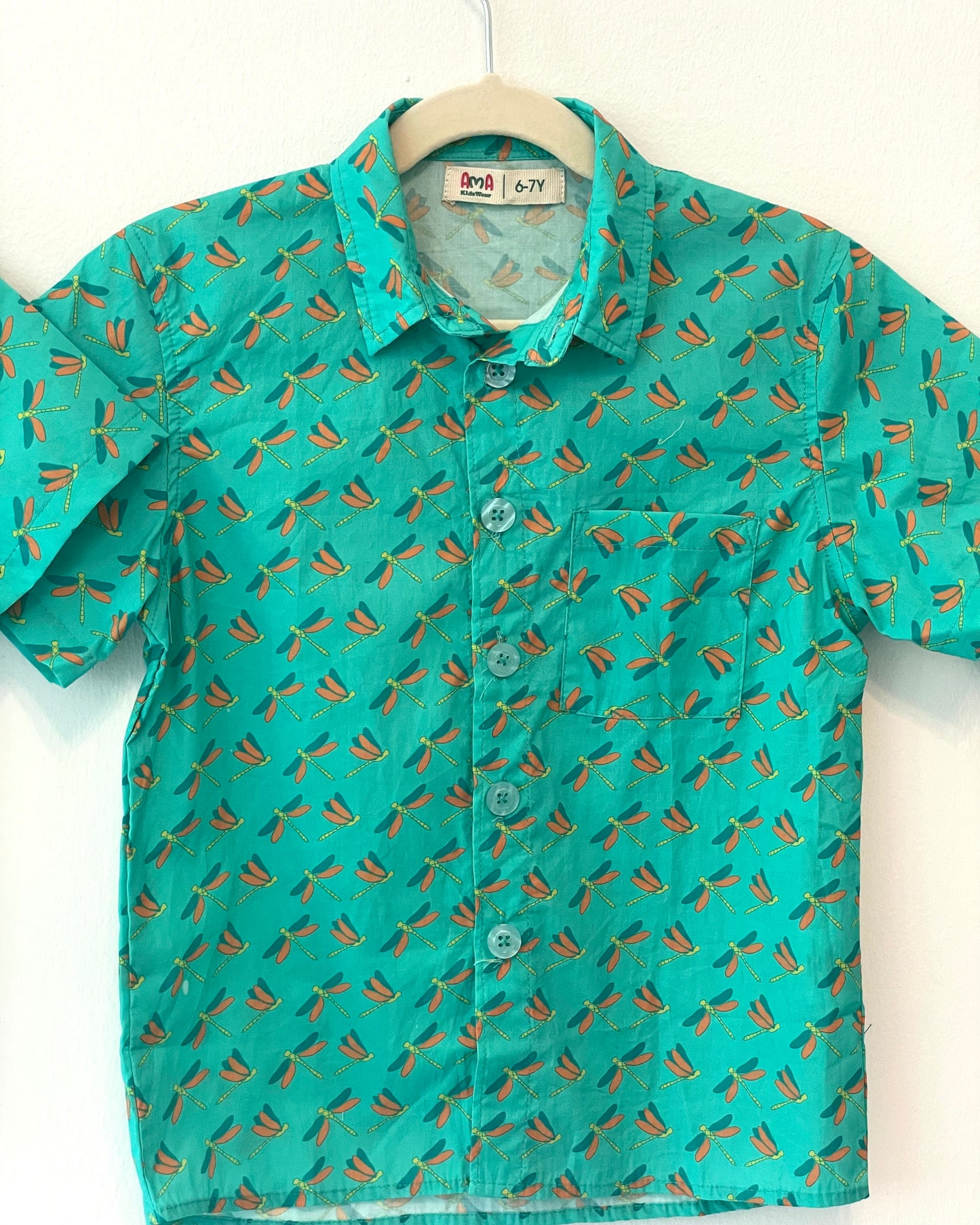 Nate Shirt - DragonFly on Green