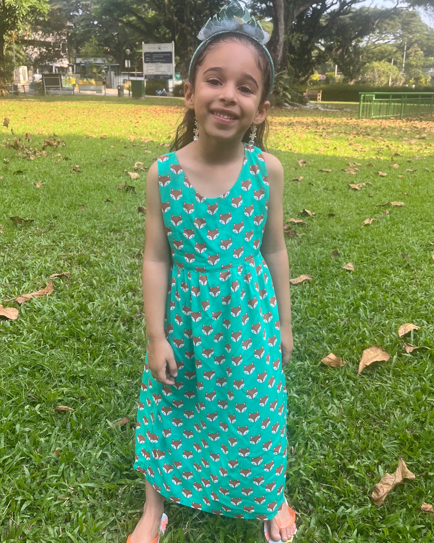 Alissa Dress - Fox On Green