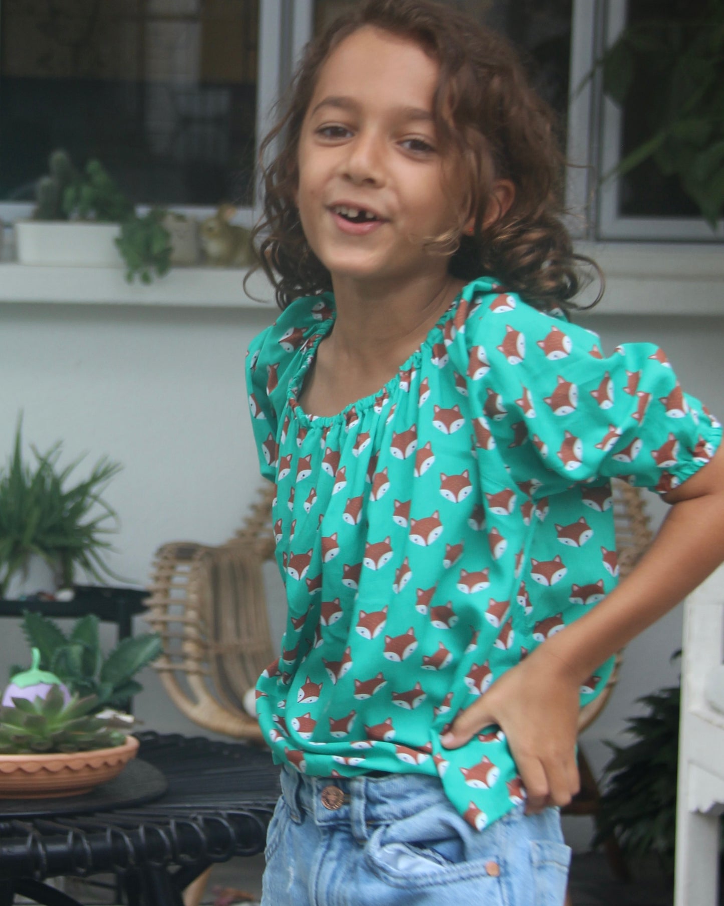 Esmeralda Top - Fox On Green