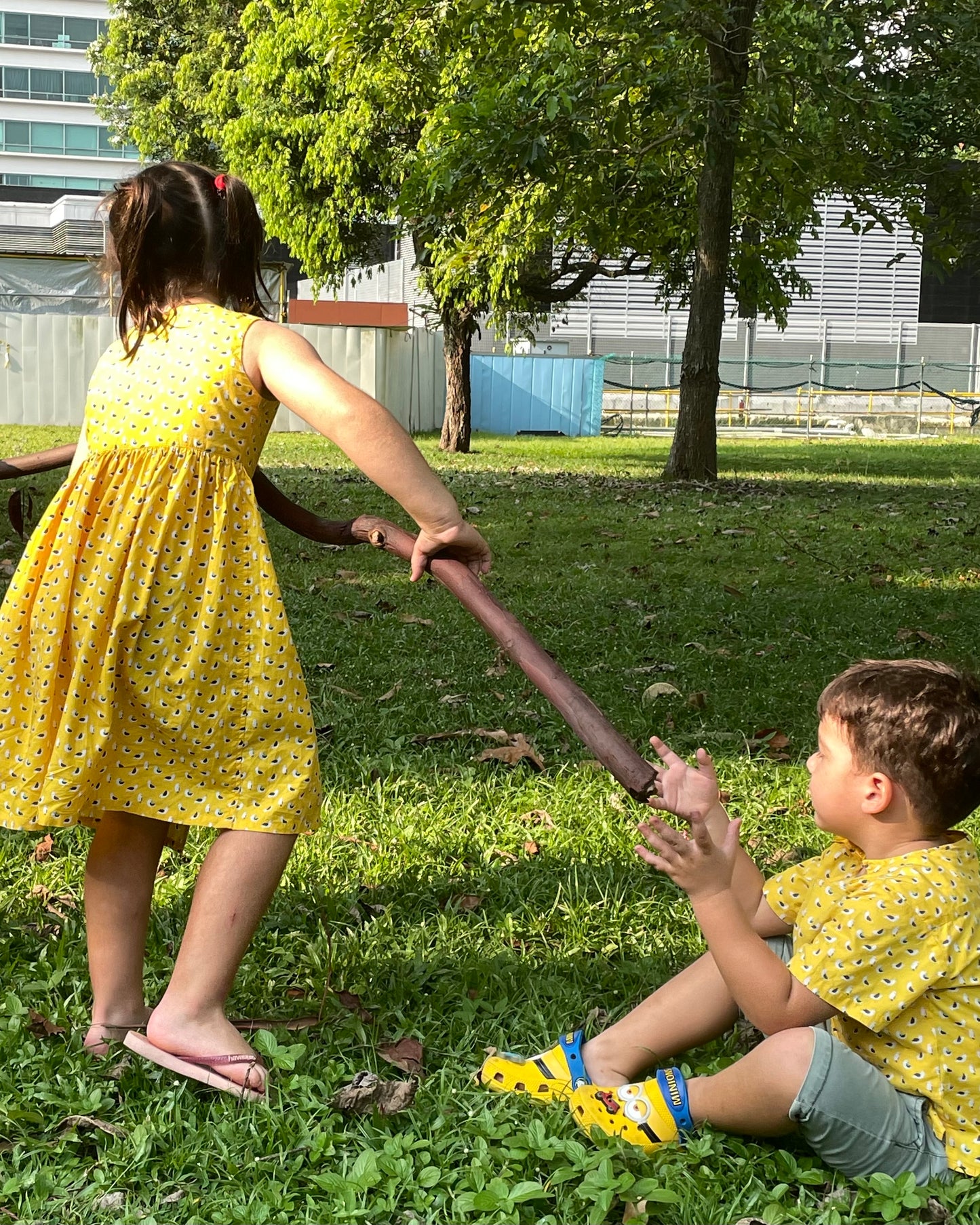 Sophie Dress - Seagulls On Yellow (Cotton)