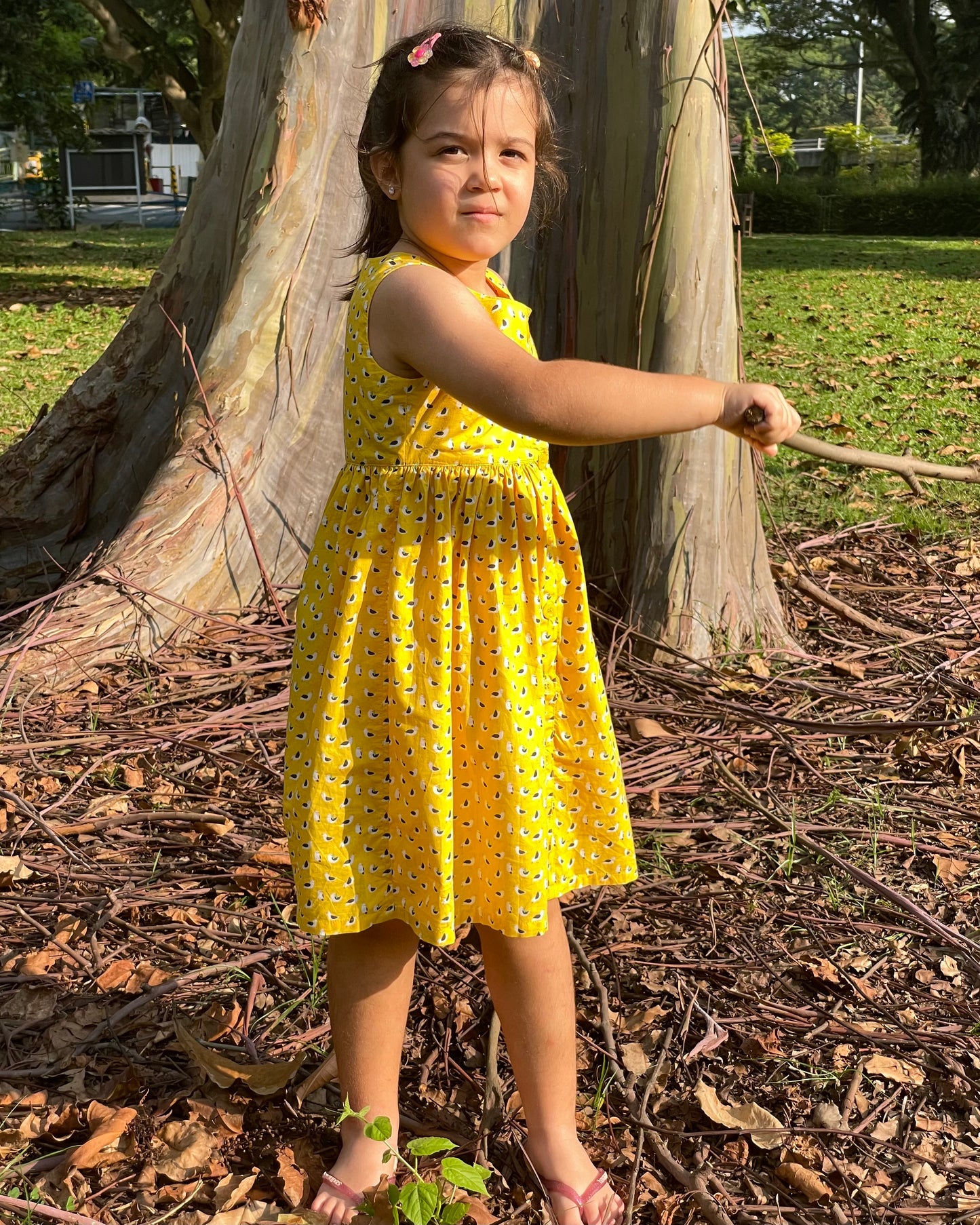 Sophie Dress - Seagulls On Yellow (Cotton)