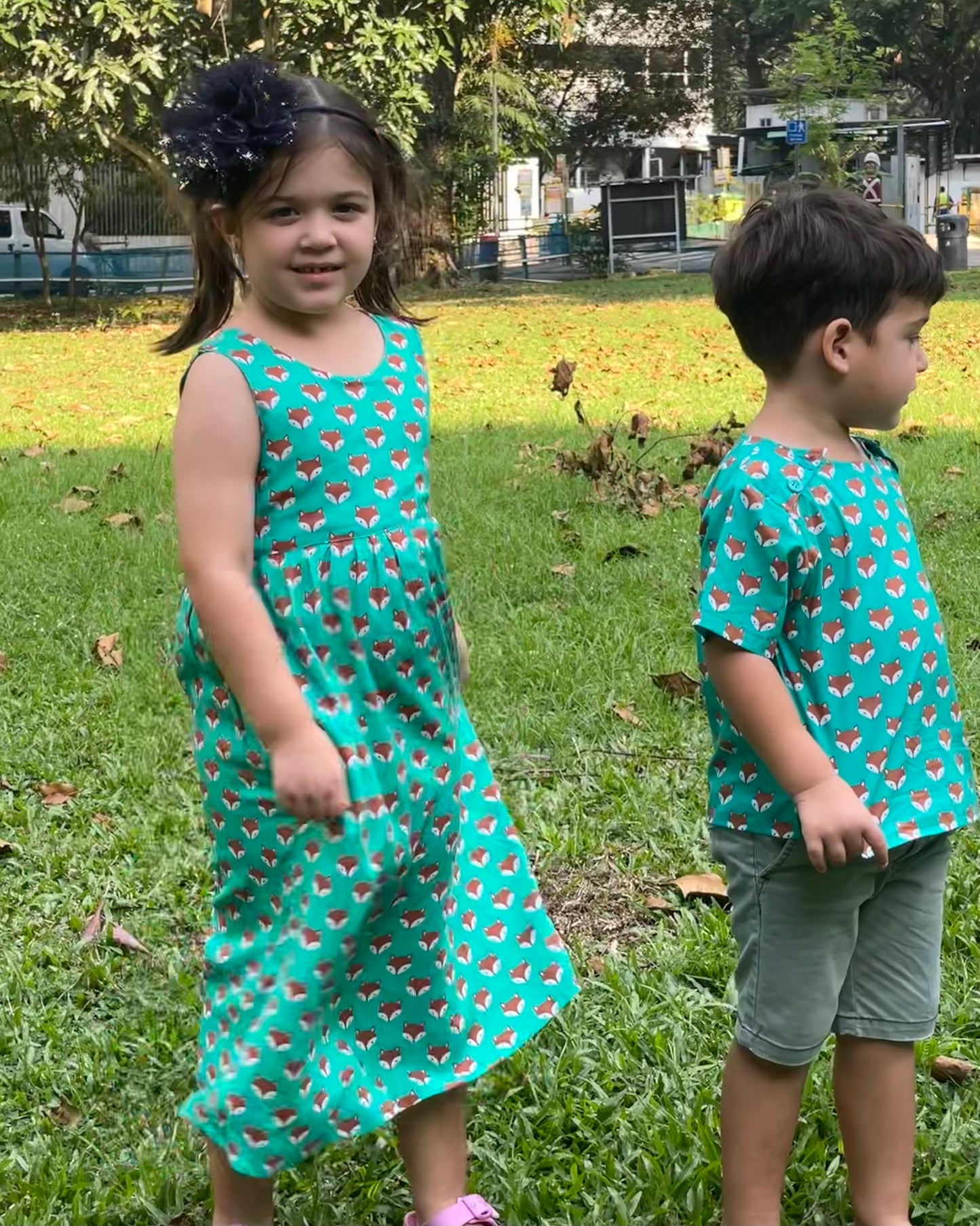 Alissa Dress - Fox On Green
