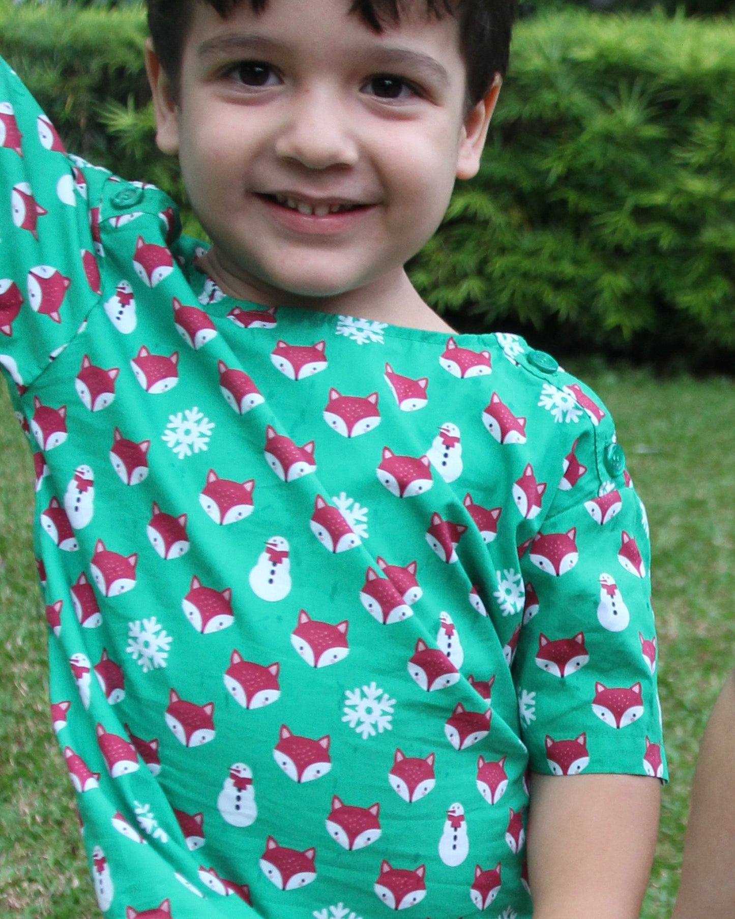 Mark Top - Christmas Green Fox