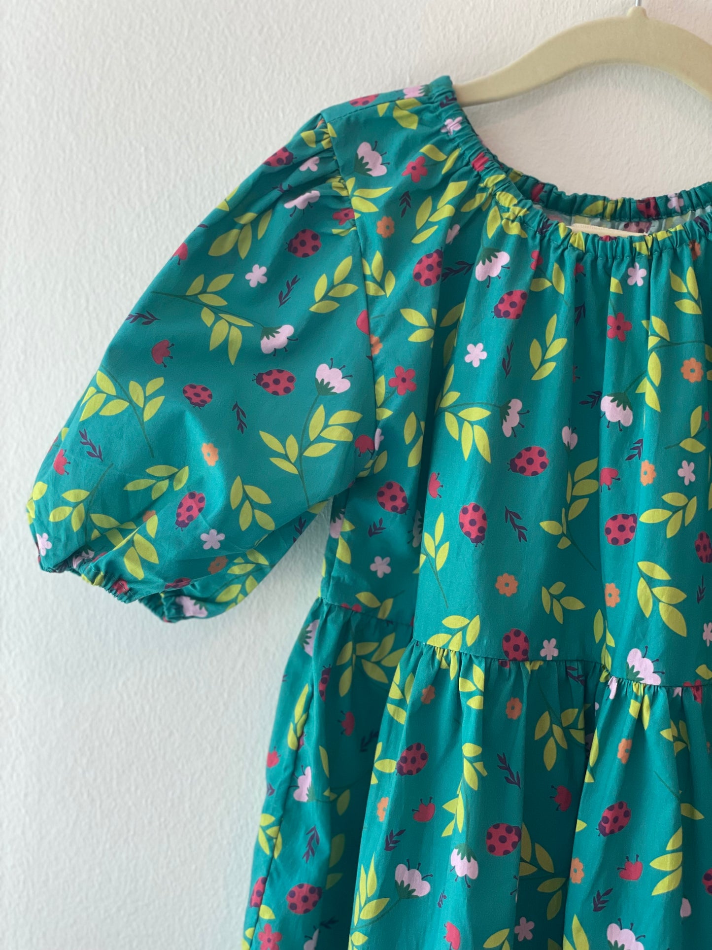 Gipsy Dress - LadyBirds on Green