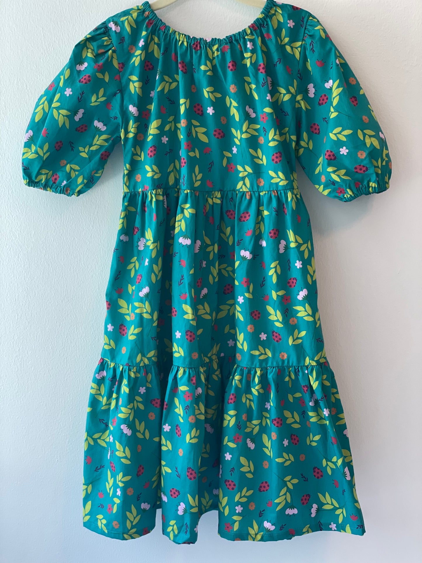 Gipsy Dress - LadyBirds on Green